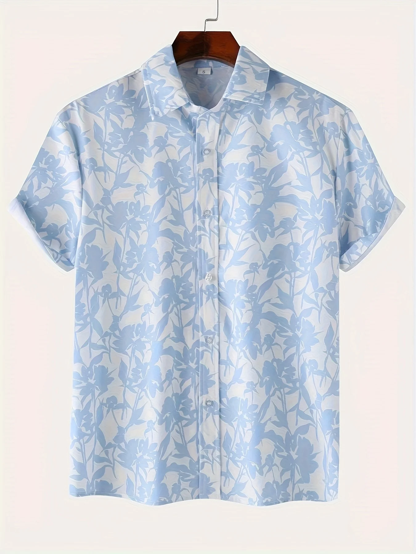 Vintage Hawaiian Floral Shirt - قميص هاواي رجالي متعدد الأنماط بلون