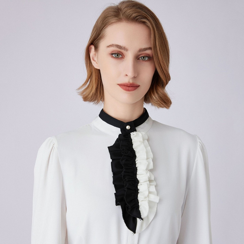 ياقة مزخرفة باللونين الأسود وا - مراجعة Shirts وسعره