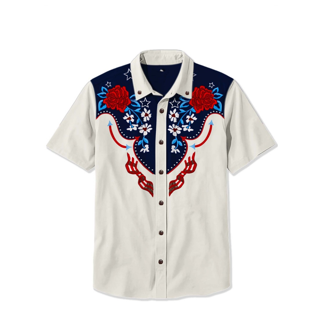قميص رجالي بتصميم ريترو بأكمام - مراجعة Vintage Hawaiian Floral Shirt وسعره