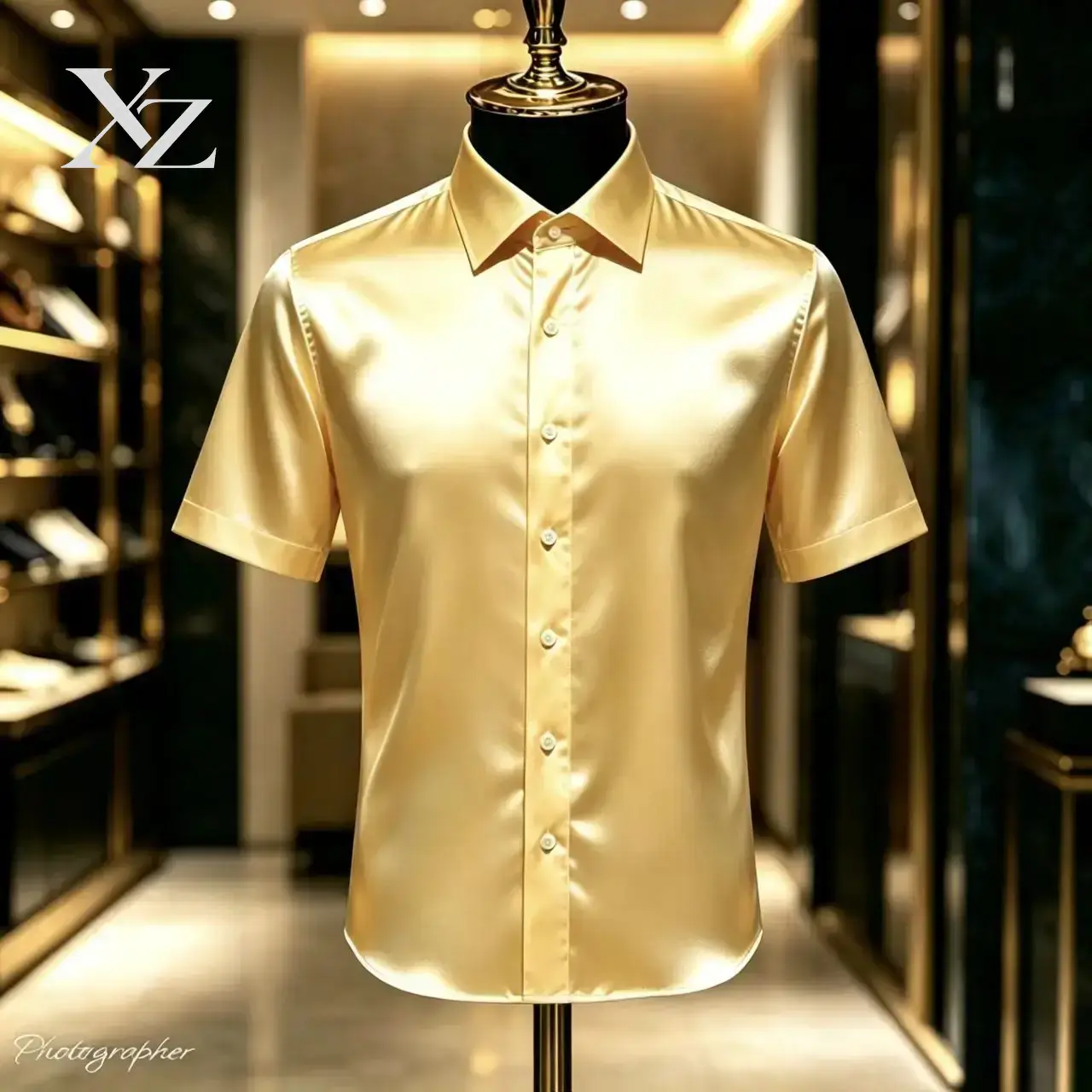 قميص رجالي فاخر من الساتان بلو - مراجعة Mens Satin Silk Dress Shirt وسعره