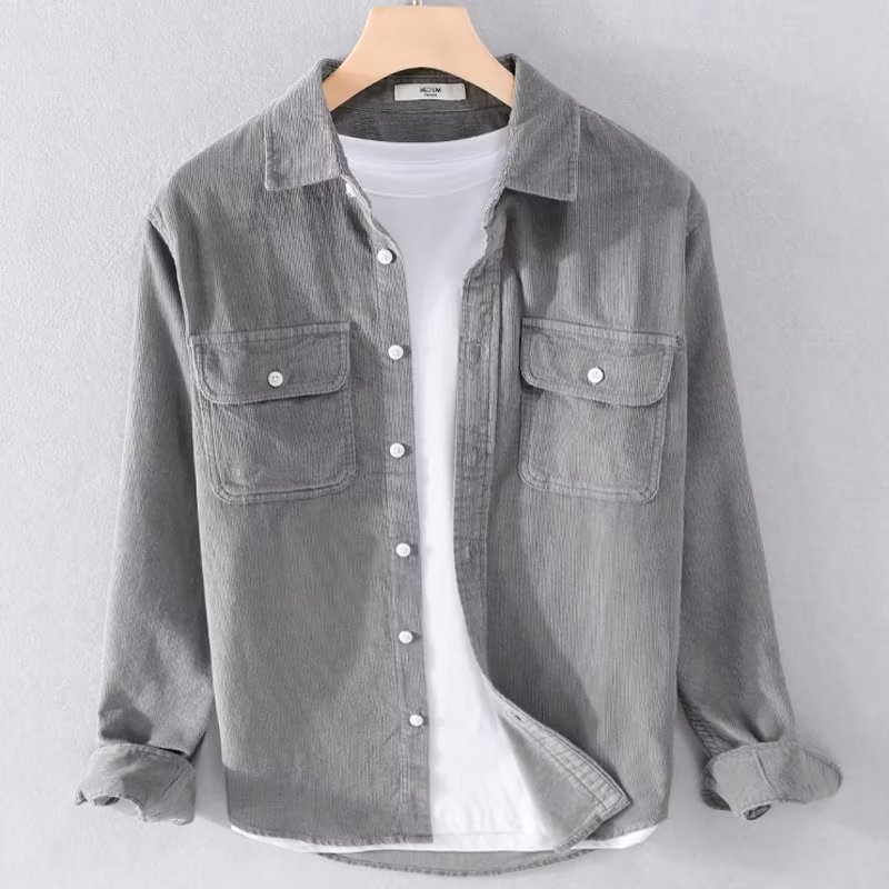 قميص رجالي من قماش الكوردروي ب - مراجعة Corduroy Button Up Shirt Men وسعره